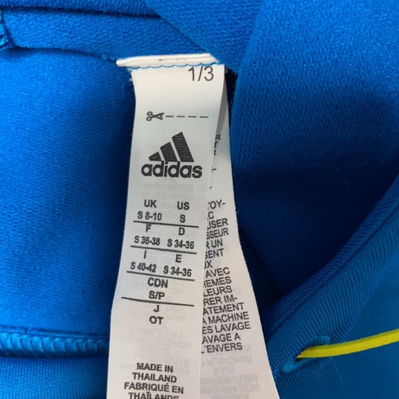 Adidas Blue Climawarm Noel Long Sleeve Top with Hood - Picture 9 of 14